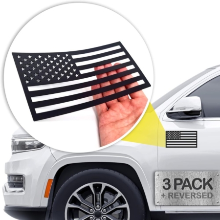 Rocket Chip Performance Chips - White truck with black American Flag Magnet