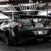 black-Ferrari-in-the-car-shop-rocket-chip-plug-in-performance-chip
