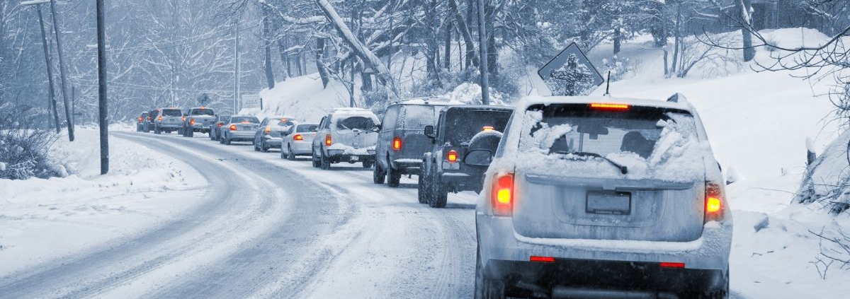 cars driving through winter storm - rocket chip winter preparation for your vehicle