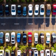 line of vehicles in a parking lot - rocket chip plug in performance chips