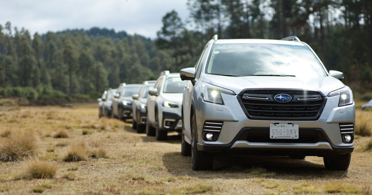 silver Subaru SUV parked in line with other vehicles - rocket chip Subaru performance chips