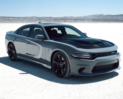 dark grey Dodge sports car - rocket chip increasing mpg