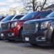row of GMC SUVs parked together - Rocket Chip plug in performance chip