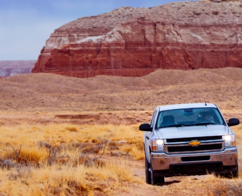 Chevy truck driving through the desert - rocket chip AFM Disabler