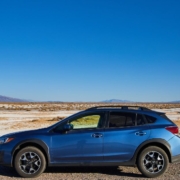 sideview of a blue Subaru vehicle - Rocket Chip plug in performance chip