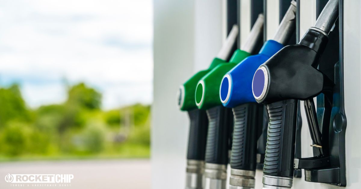 close up of gas pumps - rocket chip improving MPG